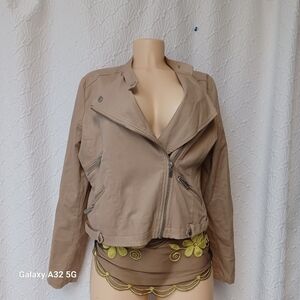 Maralyn & Me Women Suze L  Tan Leather Jacket